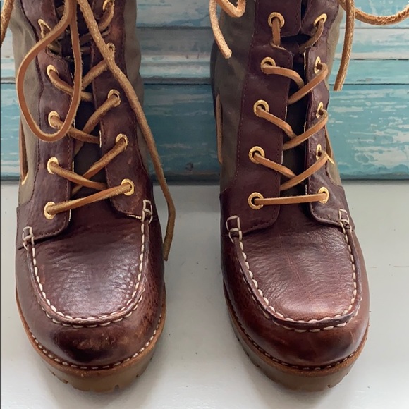 Sperry Like New Trinity Heeled Lace Up Boots 7.5M - Picture 4 of 7